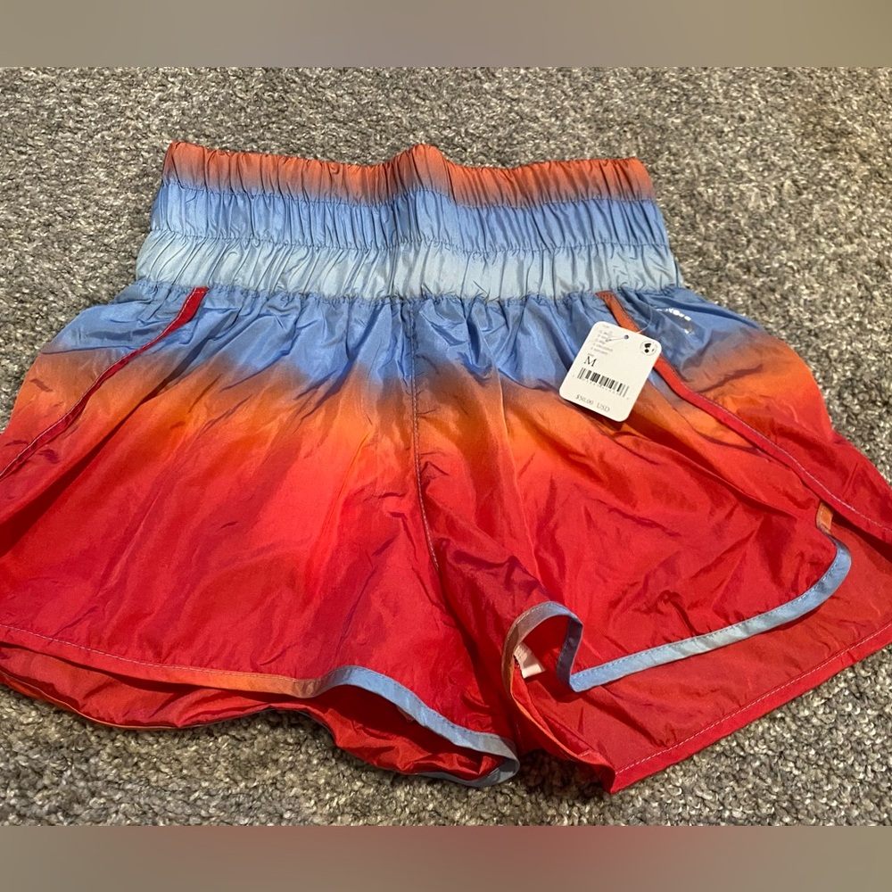 FP Movement by Free People Red and Blue Gradient Athletic Shorts